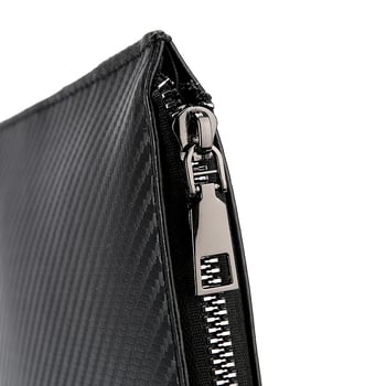 Férfi clutch PU bőrből, csíkos mintázat, nylon bélés, üzleti utazásokhoz, CHIZUNDAISHU