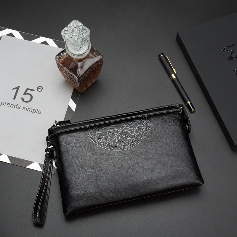 Muški clutch od PU kože, otporan na habanje, gradski stil, podstava od poliester