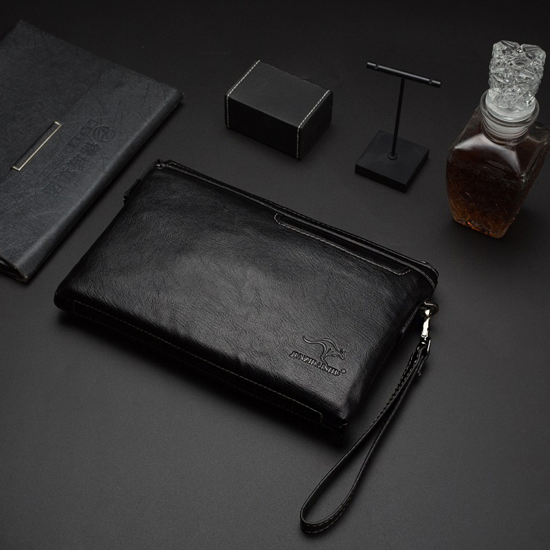 Muški clutch od PU kože, otporan na habanje, gradski stil, podstava od poliester