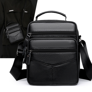 Muška crossbody torba od prvog sloja kože, vertikalni dizajn (koža prvog sloja; vodootporna; ultra lagana; otporna na habanje)
