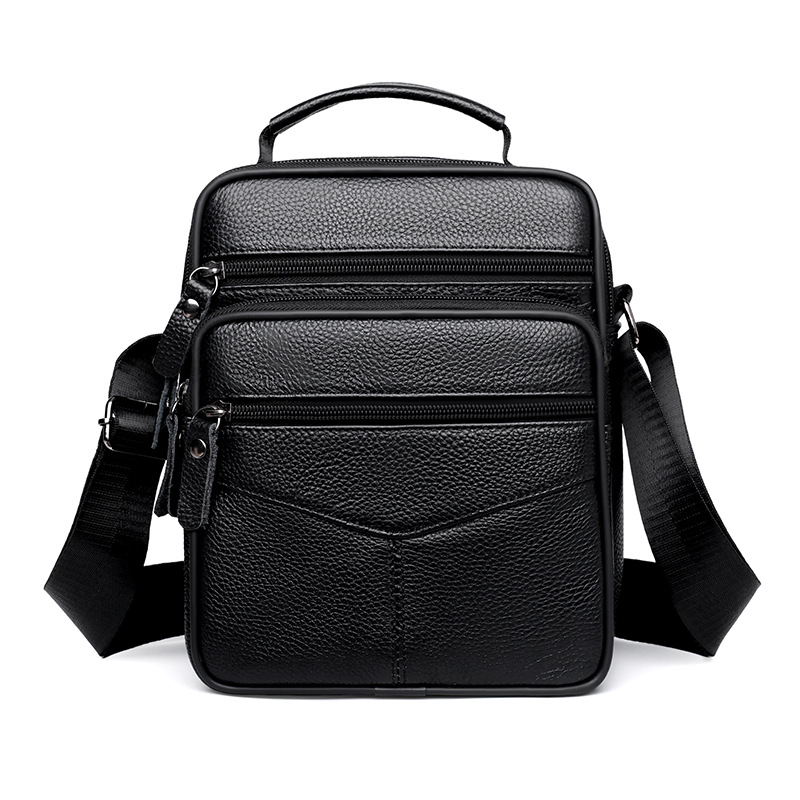 Muška crossbody torba od prvog sloja kože, vertikalni dizajn (koža prvog sloja; vodootporna; ultra lagana; otporna na habanje)