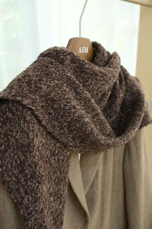 SYWC Шал от вълнена смес, триъгълен дизайн, warp knitting, зимна топлина