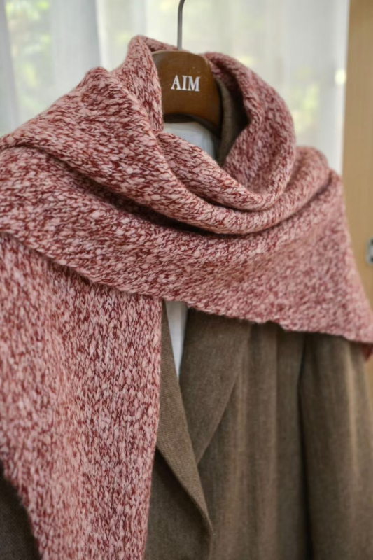 SYWC Шал от вълнена смес, триъгълен дизайн, warp knitting, зимна топлина