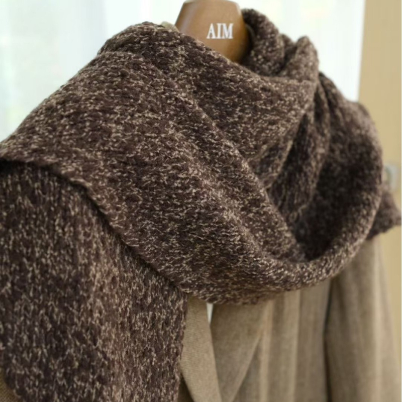 SYWC Шал от вълнена смес, триъгълен дизайн, warp knitting, зимна топлина