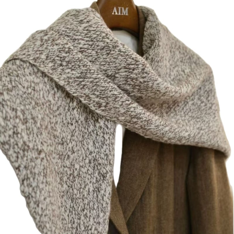 SYWC Шал от вълнена смес, триъгълен дизайн, warp knitting, зимна топлина