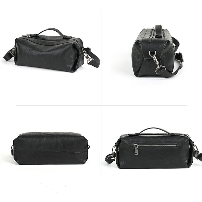 Muška crossbody torba od kože prvog sloja teleće kože – prava koža, otporna na habanje, polyester podstava, svakodnevna upotreba