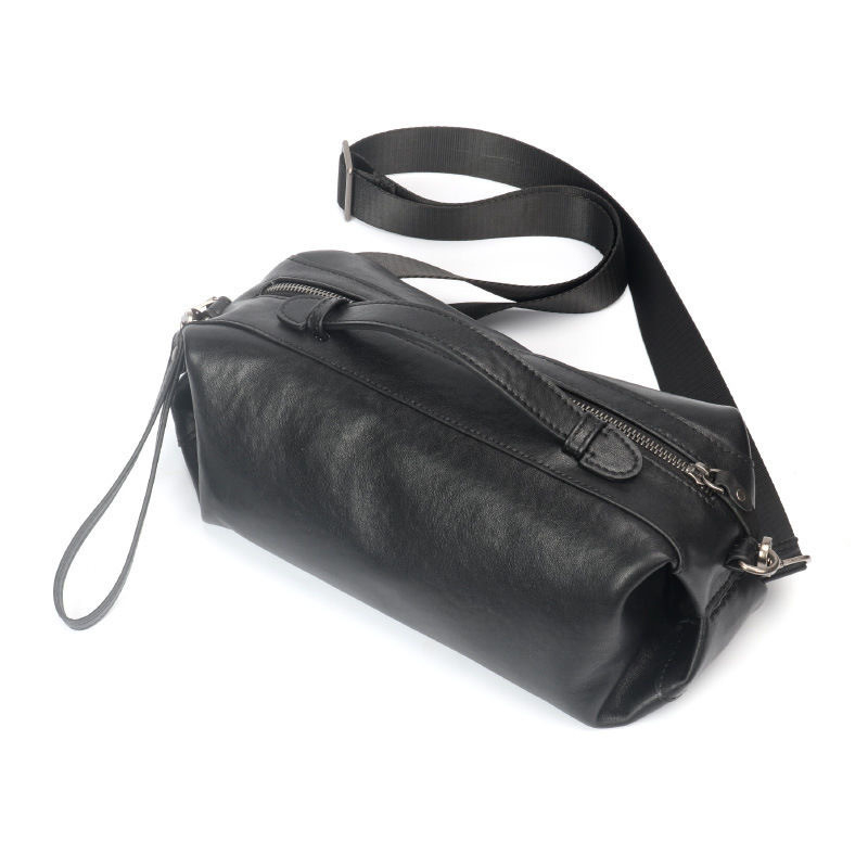 Muška crossbody torba od kože prvog sloja teleće kože – prava koža, otporna na habanje, polyester podstava, svakodnevna upotreba