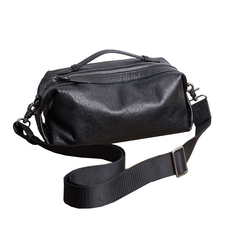 Muška crossbody torba od kože prvog sloja teleće kože – prava koža, otporna na habanje, polyester podstava, svakodnevna upotreba
