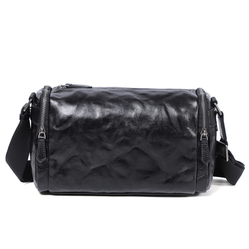 Muška crossbody torba od prave kože, Vegetable-Tanned, Hand-Scratch Pattern, Model N3020, podstava od poliesteru, prozračna