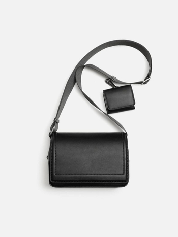 Muška PU crossbody torba, 2-u-1 za poslovna putovanja, jedinstven jednobojni uzorak, polyester podstava, jesen 2024, pogodna za prijenosno računalo