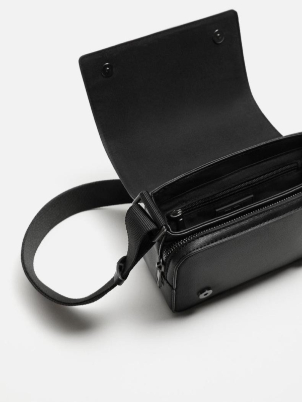 Muška PU crossbody torba, 2-u-1 za poslovna putovanja, jedinstven jednobojni uzorak, polyester podstava, jesen 2024, pogodna za prijenosno računalo