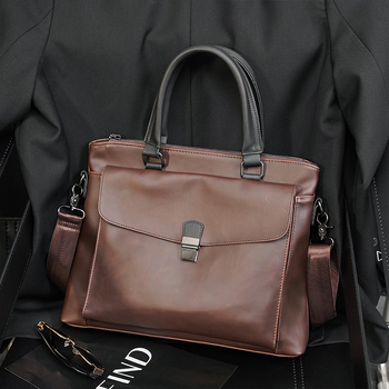 Muška crossbody torba za poslovna putovanja, PU koža, vodootporna, poliester podstava, jednobojni dizajn