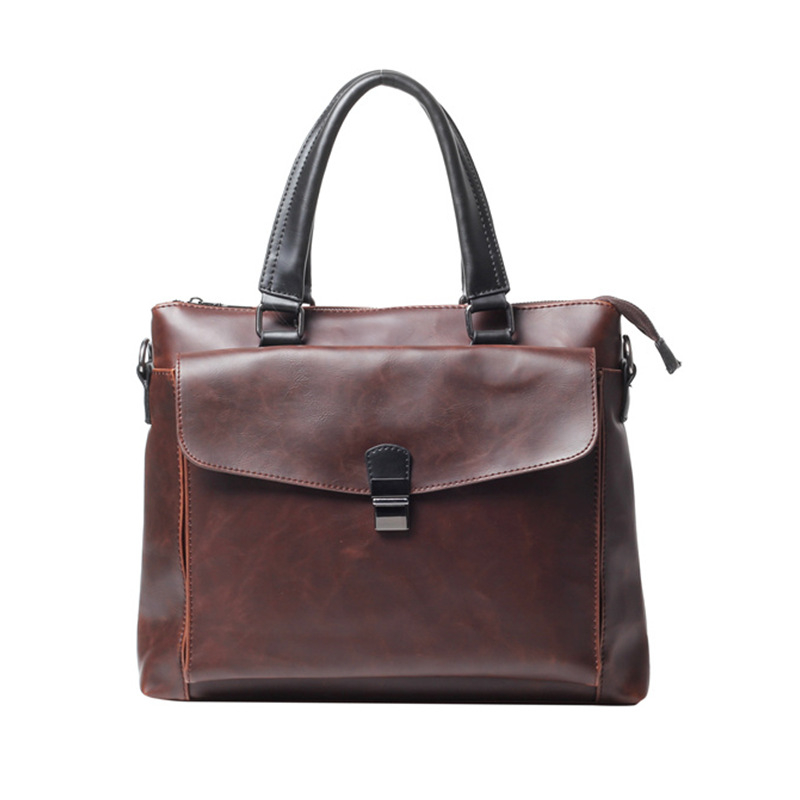 Muška crossbody torba za poslovna putovanja, PU koža, vodootporna, poliester podstava, jednobojni dizajn