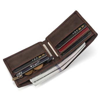 Férfi bőrtárca – vízszintes, kétoldalas kivitel, valódi bőr, modell 6092, poliészter bélés, városi minimalizmus, mindennapi használatra