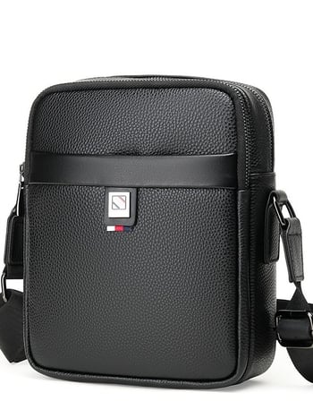 Férfi vállon átívelő táska valódi bőrből, felső réteg marhabőrből, vízálló és kopásálló, üzleti utazásokhoz