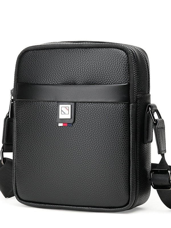 Férfi vállon átívelő táska valódi bőrből, felső réteg marhabőrből, vízálló és kopásálló, üzleti utazásokhoz