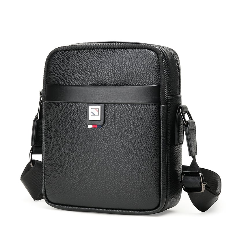 Férfi vállon átívelő táska valódi bőrből, felső réteg marhabőrből, vízálló és kopásálló, üzleti utazásokhoz