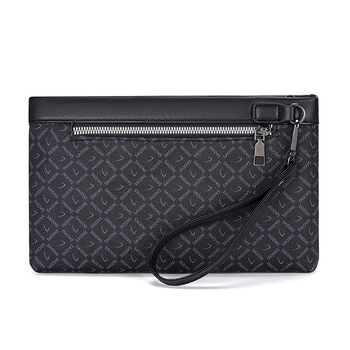 Muška PU clutch torba, vodootporna, uzorak slova, podstava od poliestera, za poslovna putovanja