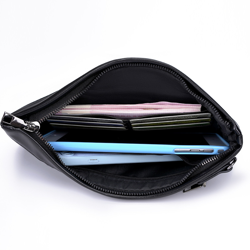 Muška PU clutch torba, vodootporna, uzorak slova, podstava od poliestera, za poslovna putovanja