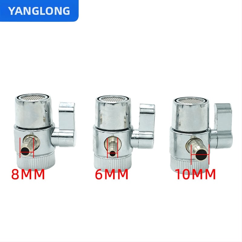 YL-5 Kovový trojcestný ventil pre čistič vody, chrómovaný povrch, pripojenie typu T