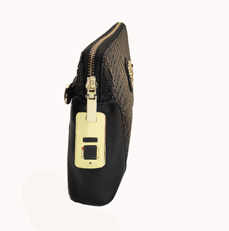 Muška kožna clutch torba s pametnim otključavanjem otiskom prsta, vodootporna i protiv krađe, geometrijski uzorak