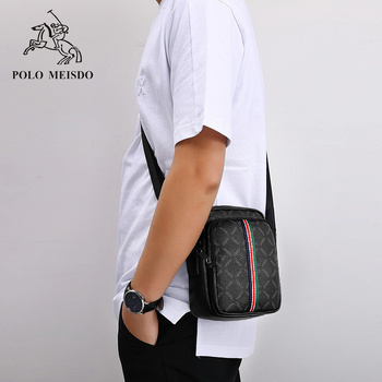 Férfi crossbody táska - PVC anyag, vízálló, csíkos mintázat, bélés valódi bőrrel, üzleti utazásokhoz