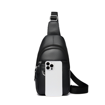 Férfi mellkasi táska, urban minimalist tervezés, PU anyag, 8 hüvelykes laptophoz, egyszínű