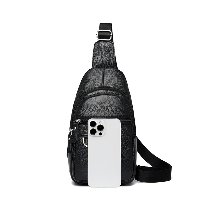 Férfi mellkasi táska, urban minimalist tervezés, PU anyag, 8 hüvelykes laptophoz, egyszínű