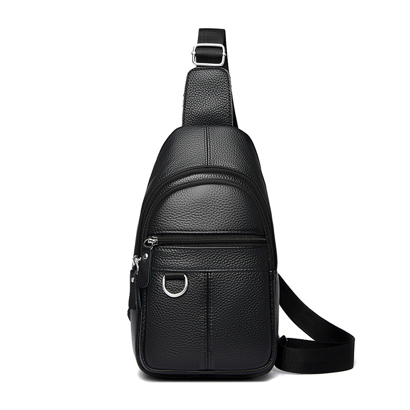 Férfi mellkasi táska, urban minimalist tervezés, PU anyag, 8 hüvelykes laptophoz, egyszínű