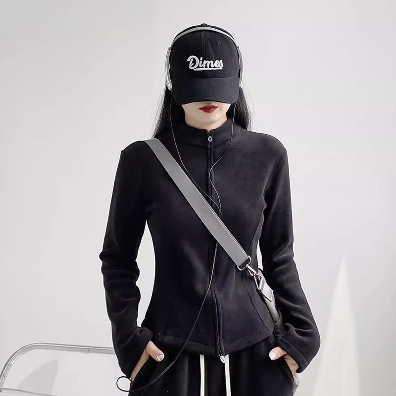 Ζακέτα φλίς με κουκούλα, ριγέ μοτίβο, επένδυση πολυεστέρα