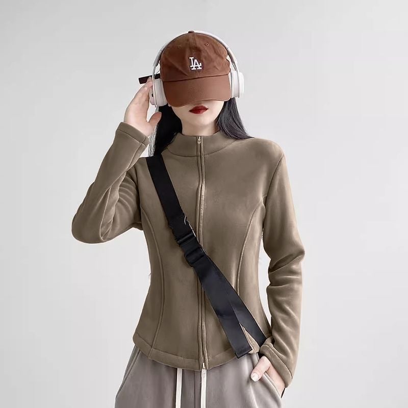 Ζακέτα φλίς με κουκούλα, ριγέ μοτίβο, επένδυση πολυεστέρα