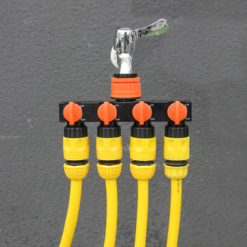 Lexia Διανομέας νερού κήπων με τέσσερις εξόδους και διακόπτη, είσοδος 1, έξοδοι 4, για εξωτερική άρδευση