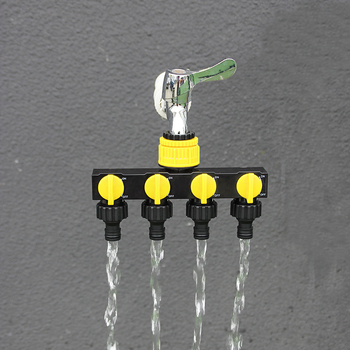 Lexia Διανομέας νερού κήπων με τέσσερις εξόδους και διακόπτη, είσοδος 1, έξοδοι 4, για εξωτερική άρδευση