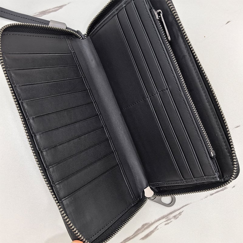 Férfi bőr clutch táska, kézzel varrt első osztályú marhabőrből, klasszikus dizájn, belső bőrös, lélegző, vízálló, lopás elleni védelem