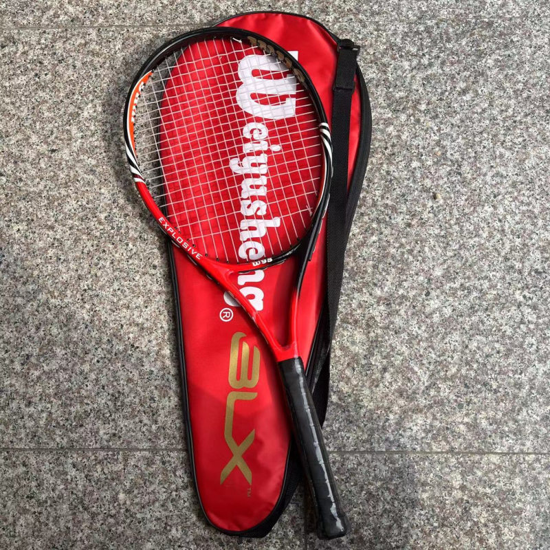 Карбонова тенис ракета – лека, тегло 75–79 г, найлонови струни, дебелина на дръжката G3, подходяща за аматьорски юноши