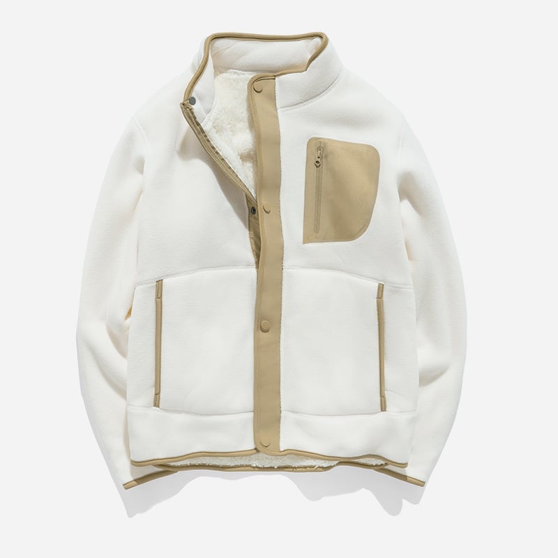 Φλίς μπουφάν unisex, παχιά διπλής όψεως φλίς, πουλόβερ με ψηλό γιακά, 95–100% κασμίρι