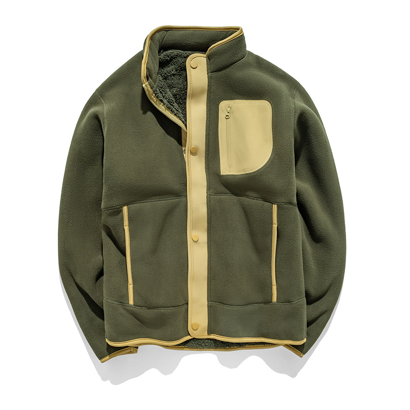 Φλίς μπουφάν unisex, παχιά διπλής όψεως φλίς, πουλόβερ με ψηλό γιακά, 95–100% κασμίρι