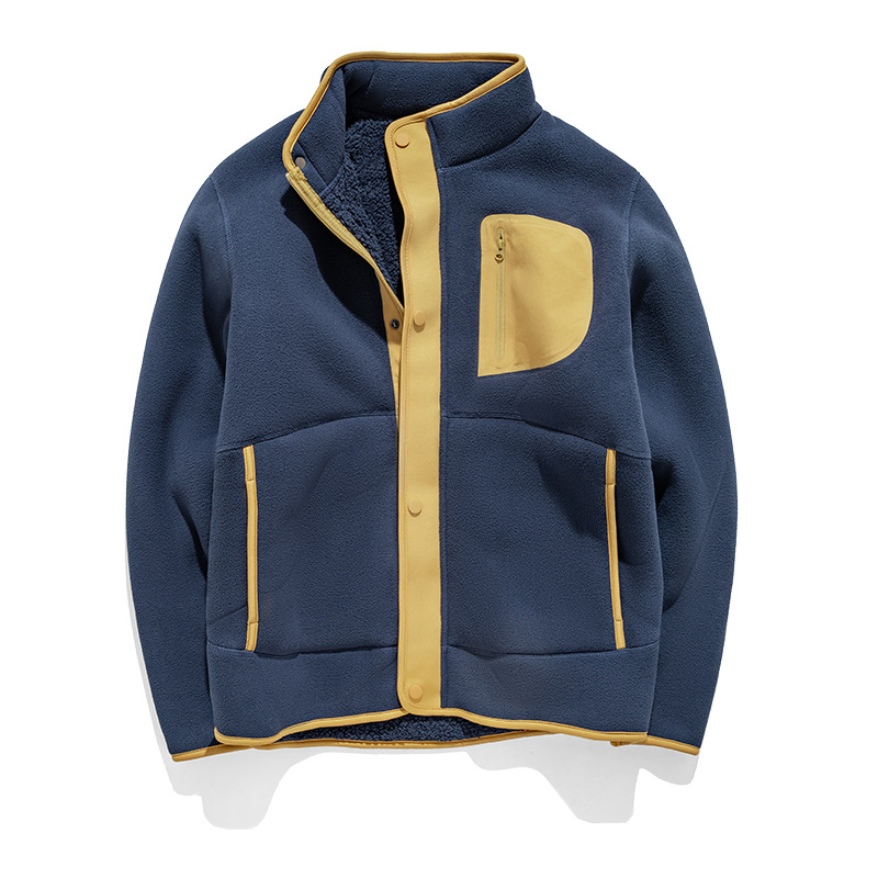 Φλίς μπουφάν unisex, παχιά διπλής όψεως φλίς, πουλόβερ με ψηλό γιακά, 95–100% κασμίρι