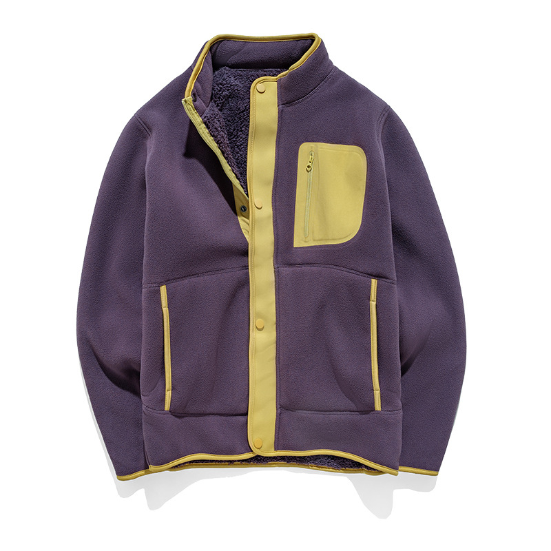 Φλίς μπουφάν unisex, παχιά διπλής όψεως φλίς, πουλόβερ με ψηλό γιακά, 95–100% κασμίρι