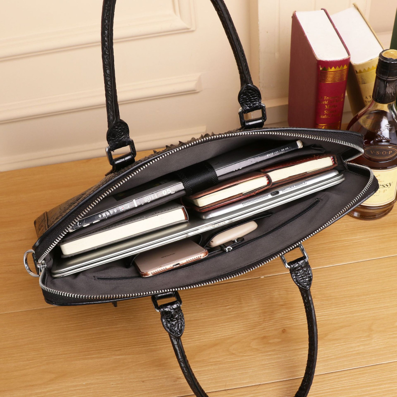 Férfi üzleti kézitáska szilikon krokodil mintával, modell 6315-5, kopásálló