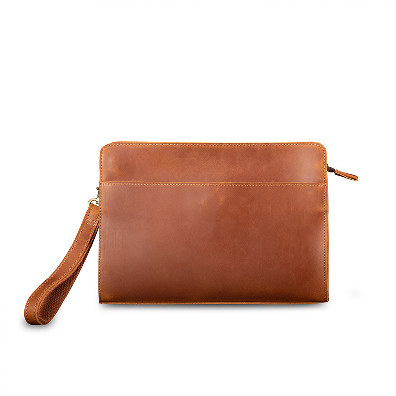 Muški kožni clutch Yue Long — prvoklasna teleća koža, otporan na habanje, jednobojni uzorak, podstava od poliestera i pamuka, za svakodnevnu upotrebu