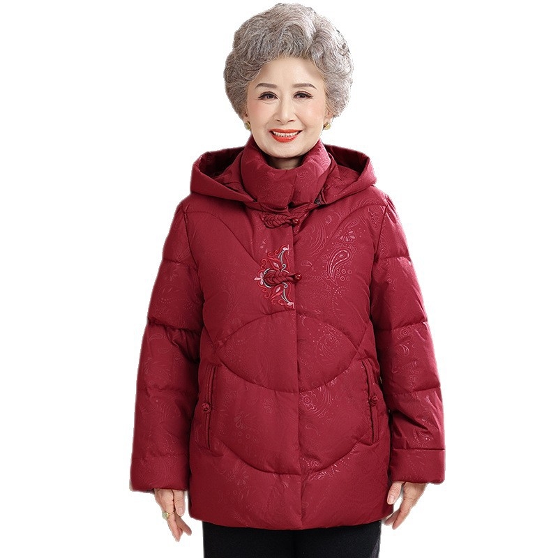 Paltonă damă cu glugă, căptușit cu puf imitatie mătase (Țesătura principală: poliester 30-50%; Umplutură: bumbac imitatie mătase)