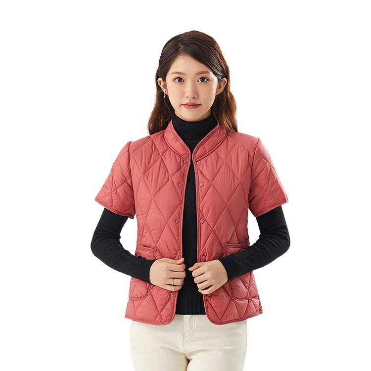 Dámska domáca vesta s výplňou Silk-Cotton, Chenille látka, obsah Spandexu, polo golier, bez rukávov, stredná hrúbka