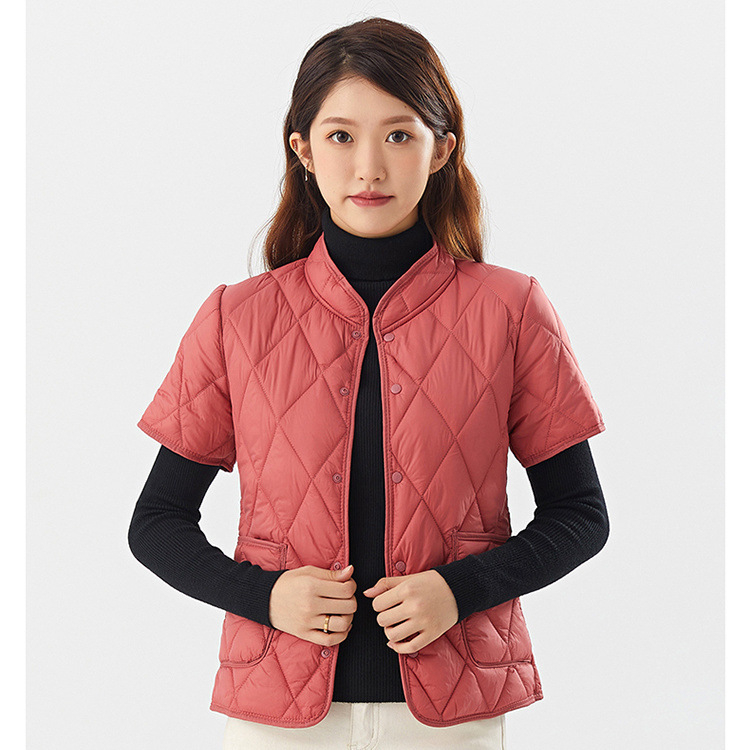 Dámska domáca vesta s výplňou Silk-Cotton, Chenille látka, obsah Spandexu, polo golier, bez rukávov, stredná hrúbka