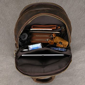 Muška torbica za prsa od prave kože, velika kapaciteta, crossbody stil (Materijal: prava koža; Prvi sloj teleće kože; Otporna na habanje; Podstava: poliester-pamuk; Model: 9452)