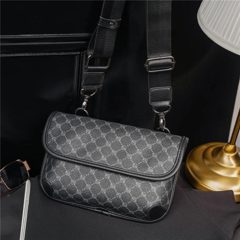 Muška crossbody messenger torba, PU koža, podstava od poliestera, proljeće 2024
