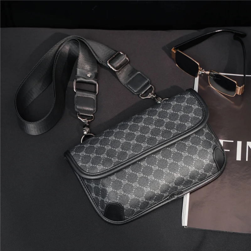 Muška crossbody messenger torba, PU koža, podstava od poliestera, proljeće 2024