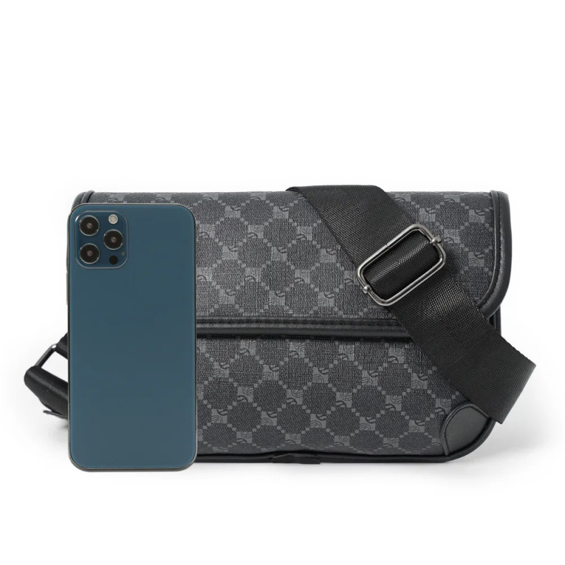 Muška crossbody messenger torba, PU koža, podstava od poliestera, proljeće 2024