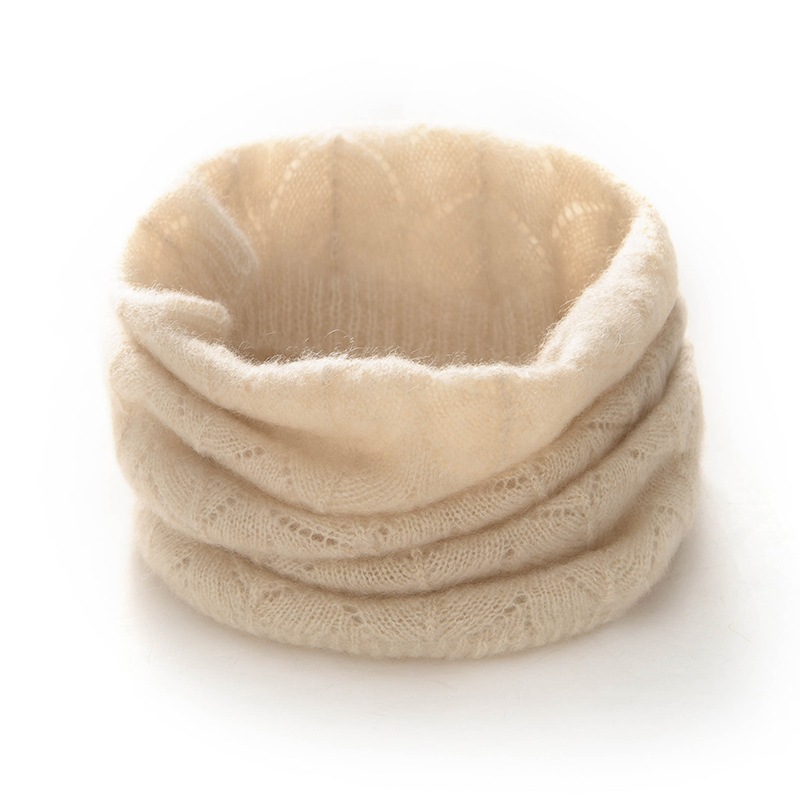 Кашмирен neck gaiter за врата, плътна обикновена плетка, зимна топлина и защита на шията