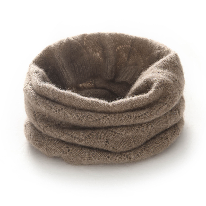 Кашмирен neck gaiter за врата, плътна обикновена плетка, зимна топлина и защита на шията